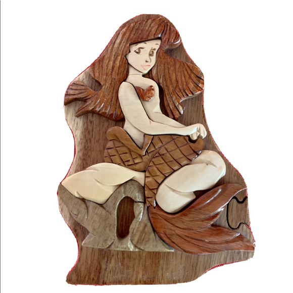 Little Mermaid Wooden Puzzle Jewelry Box